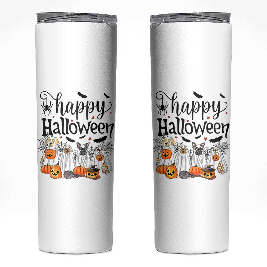 Happy Halloween Dog Ghost Spooky Season Skinny Tumbler - Wonder Print Shop