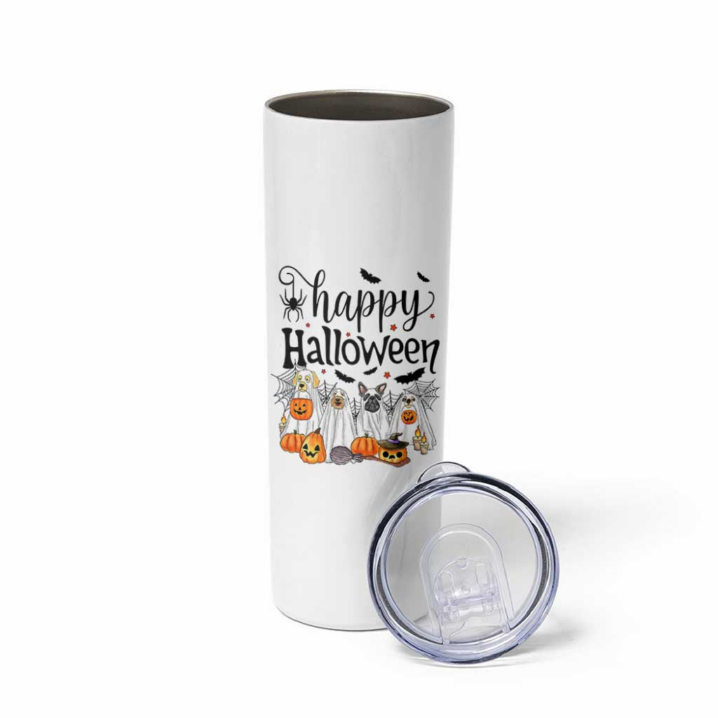 Happy Halloween Dog Ghost Spooky Season Skinny Tumbler - Wonder Print Shop
