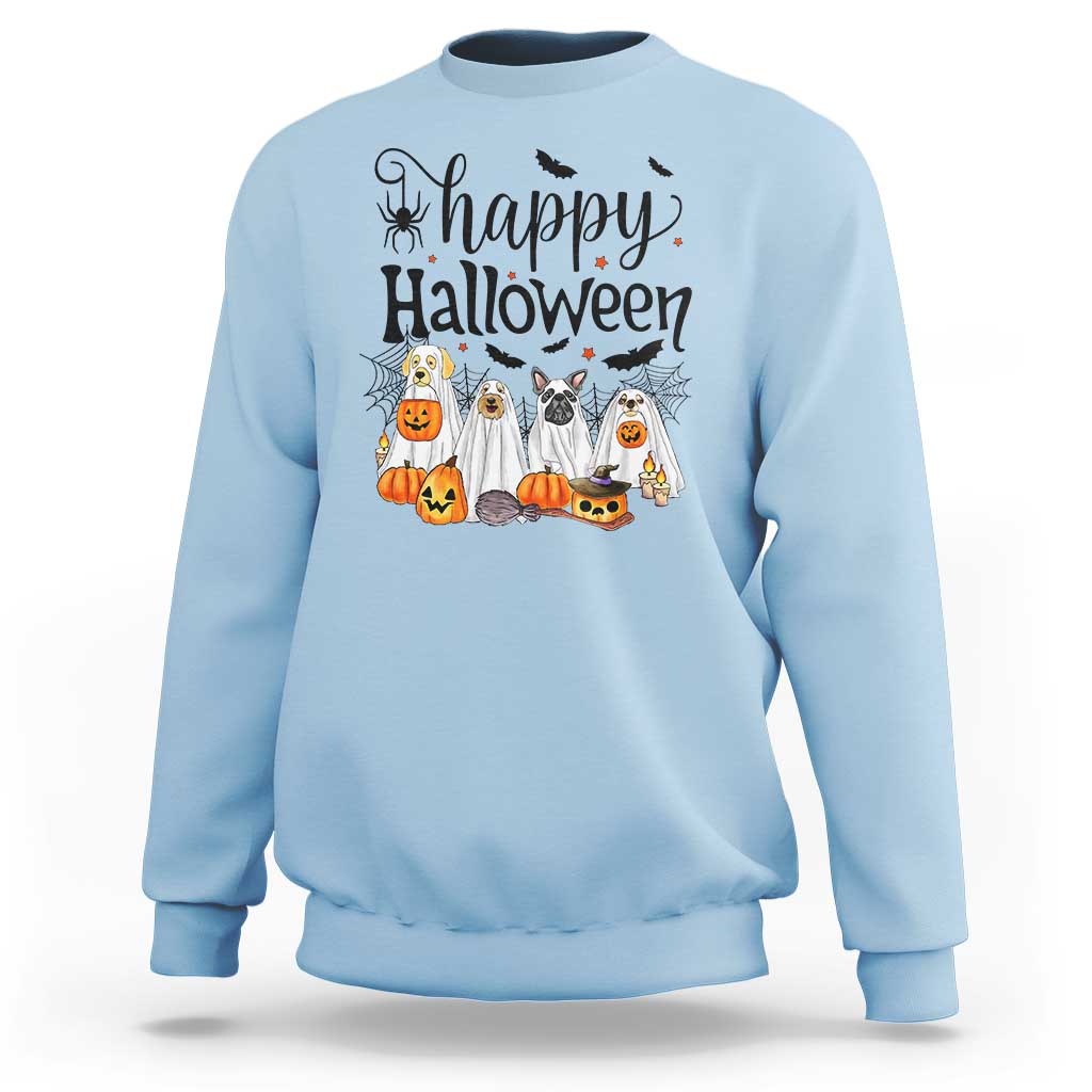Happy Halloween Dog Ghost Spooky Season Sweatshirt - Wonder Print Shop