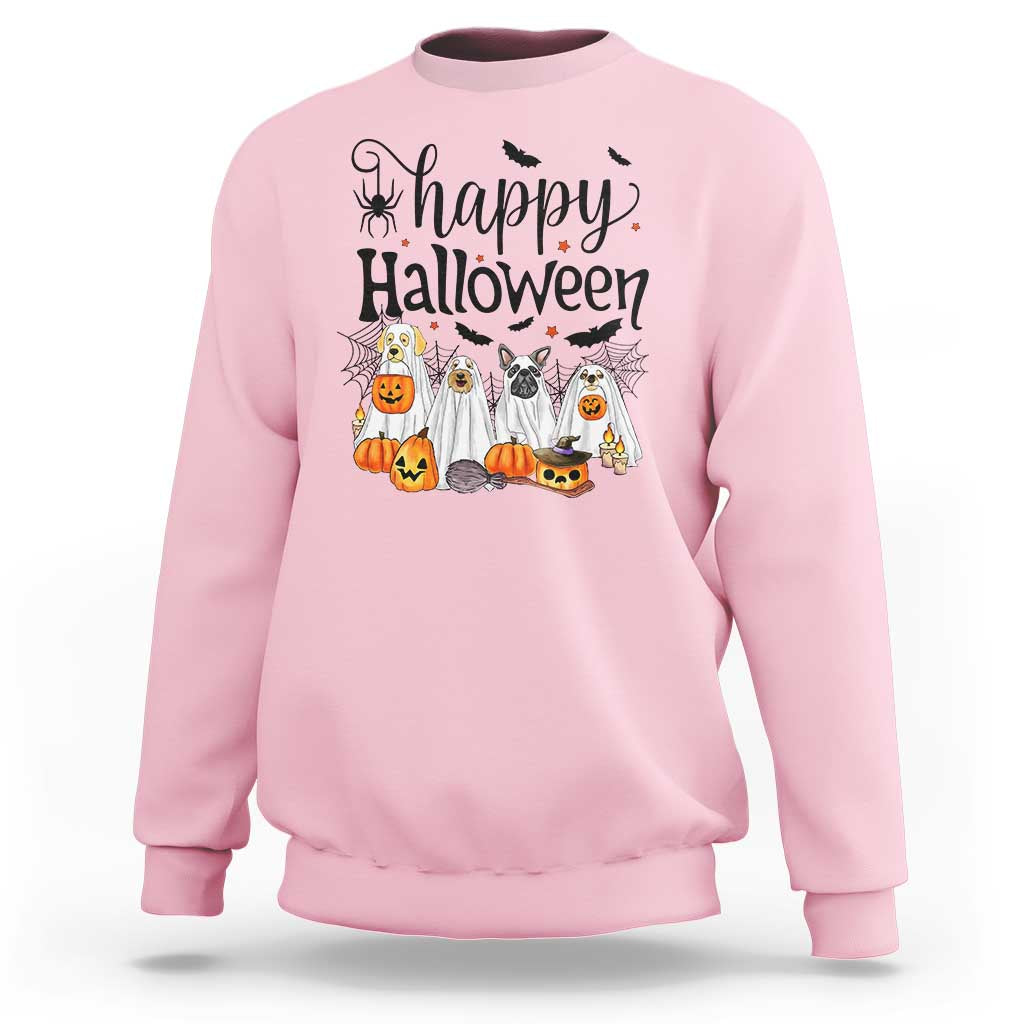 Happy Halloween Dog Ghost Spooky Season Sweatshirt - Wonder Print Shop