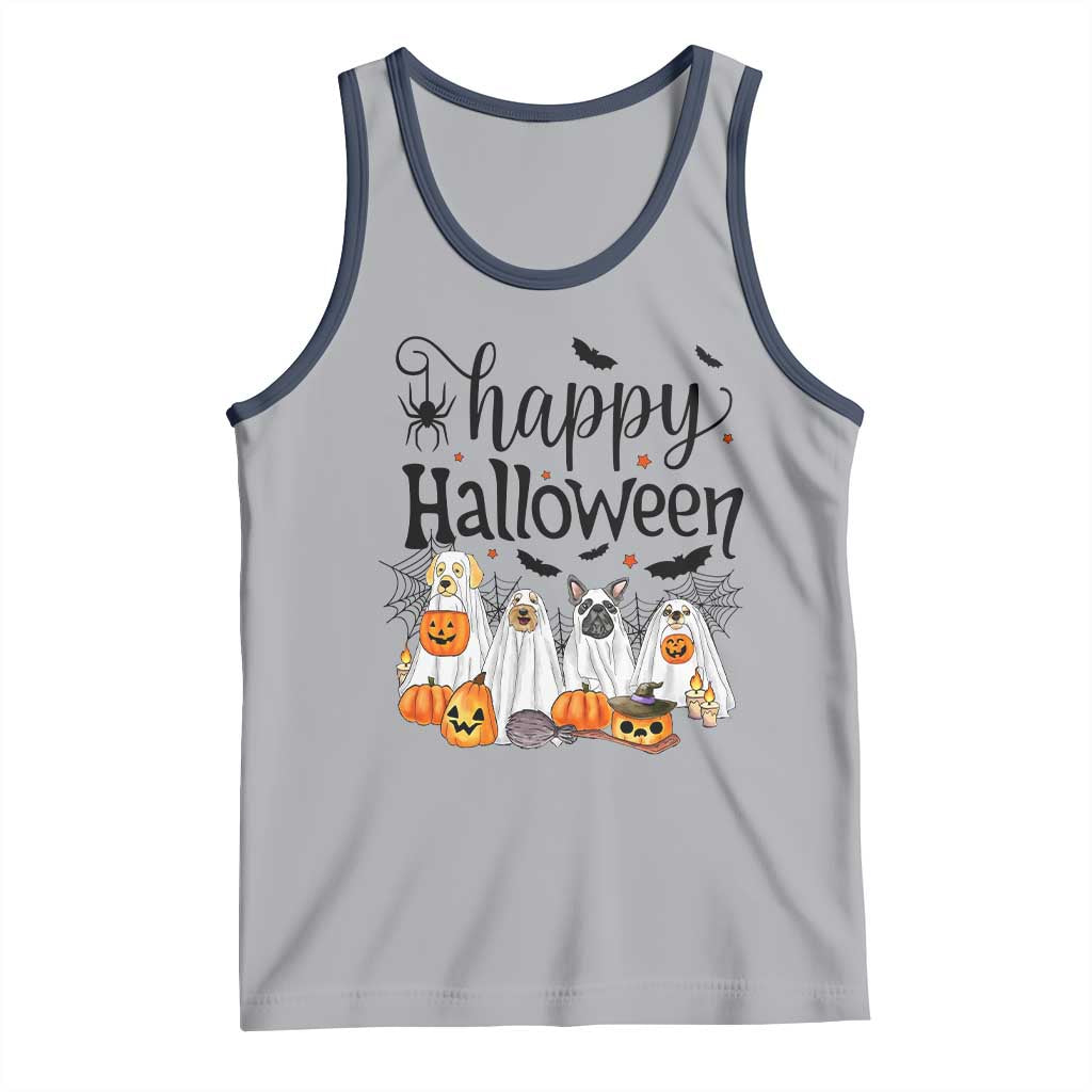 Happy Halloween Dog Ghost Spooky Season Tank Top - Wonder Print Shop