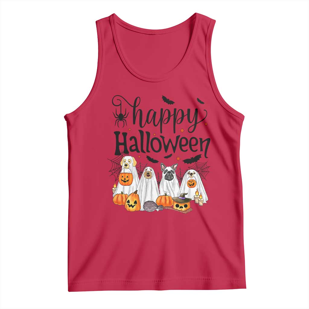 Happy Halloween Dog Ghost Spooky Season Tank Top - Wonder Print Shop