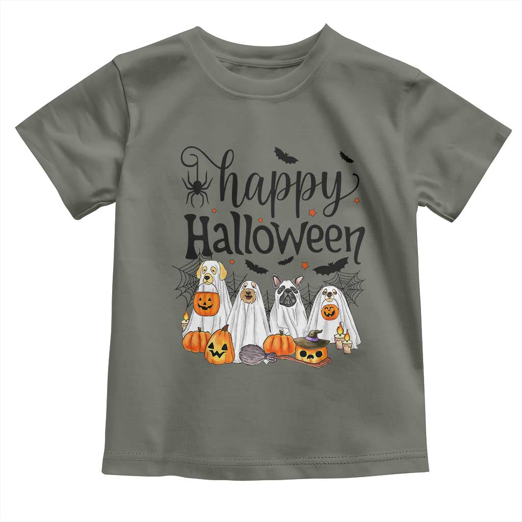 Happy Halloween Dog Ghost Spooky Season Toddler T Shirt - Wonder Print Shop