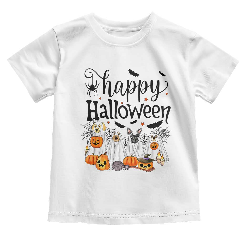 Happy Halloween Dog Ghost Spooky Season Toddler T Shirt - Wonder Print Shop