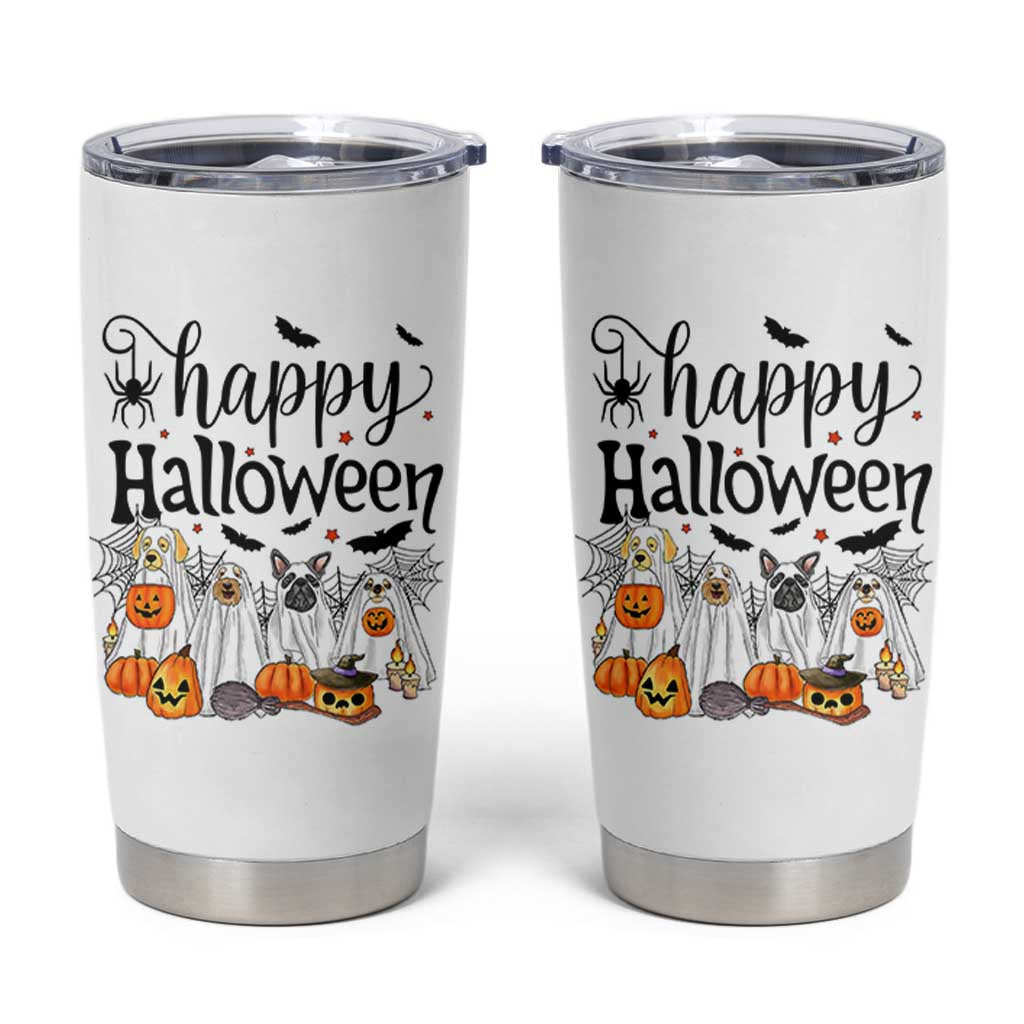 Happy Halloween Dog Ghost Spooky Season Tumbler Cup - Wonder Print Shop
