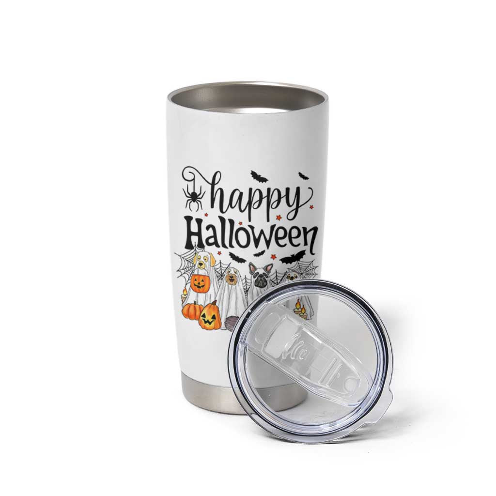 Happy Halloween Dog Ghost Spooky Season Tumbler Cup - Wonder Print Shop