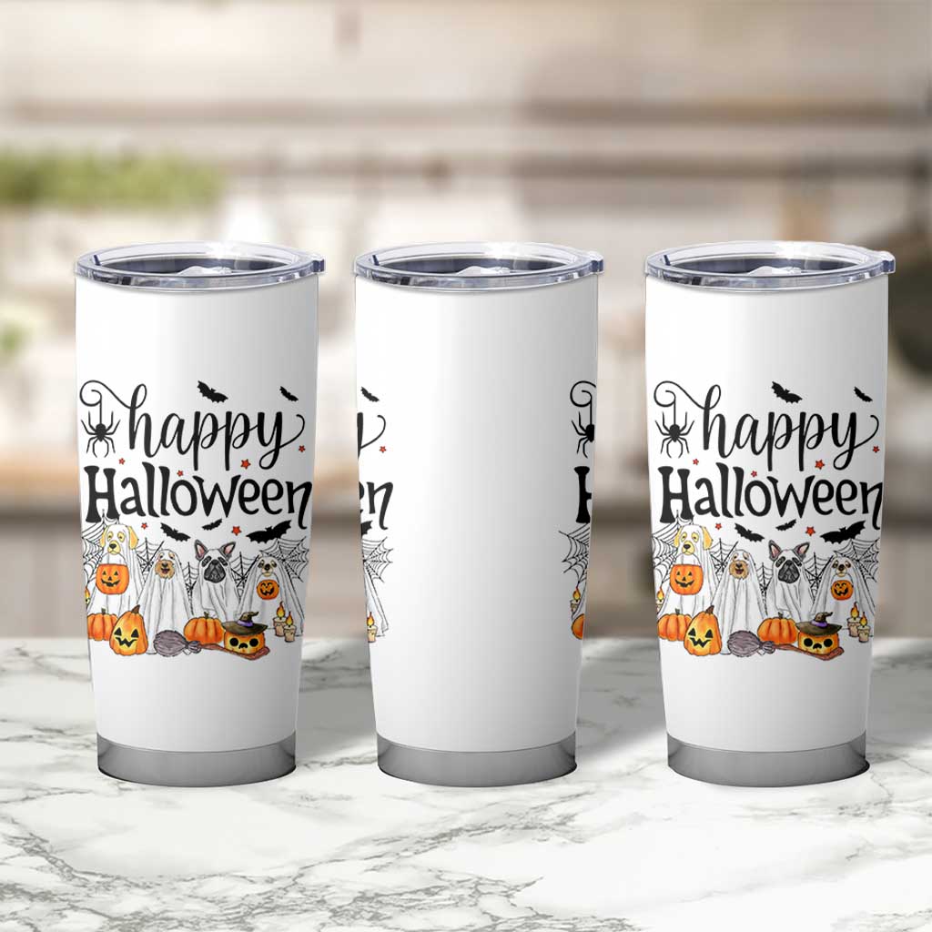 Happy Halloween Dog Ghost Spooky Season Tumbler Cup - Wonder Print Shop