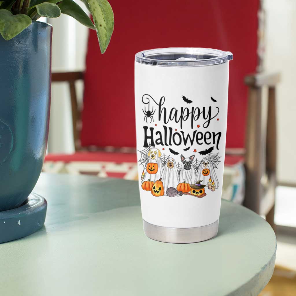 Happy Halloween Dog Ghost Spooky Season Tumbler Cup - Wonder Print Shop