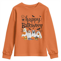 Happy Halloween Dog Ghost Spooky Season Youth Sweatshirt - Wonder Print Shop