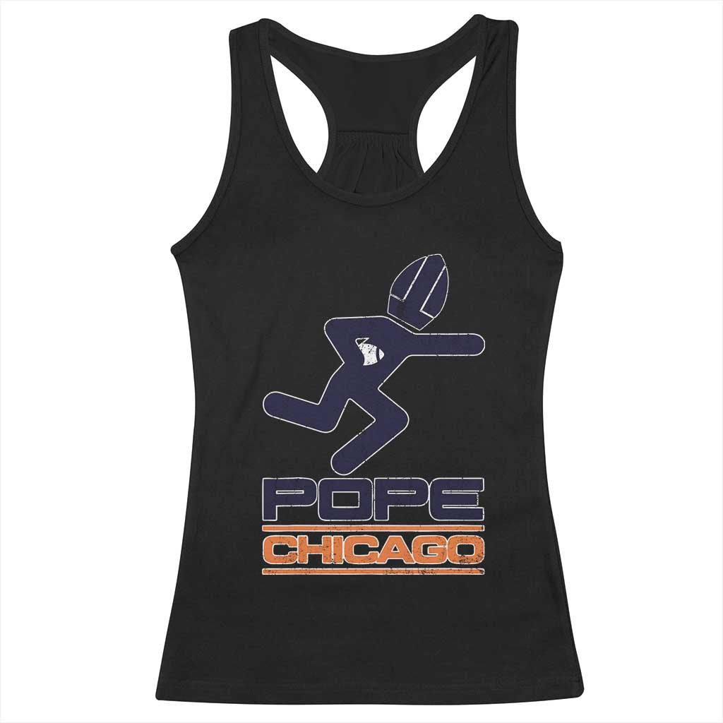 Chicago Pope Leo XIV American Football Racerback Tank Top - Wonder Print Shop