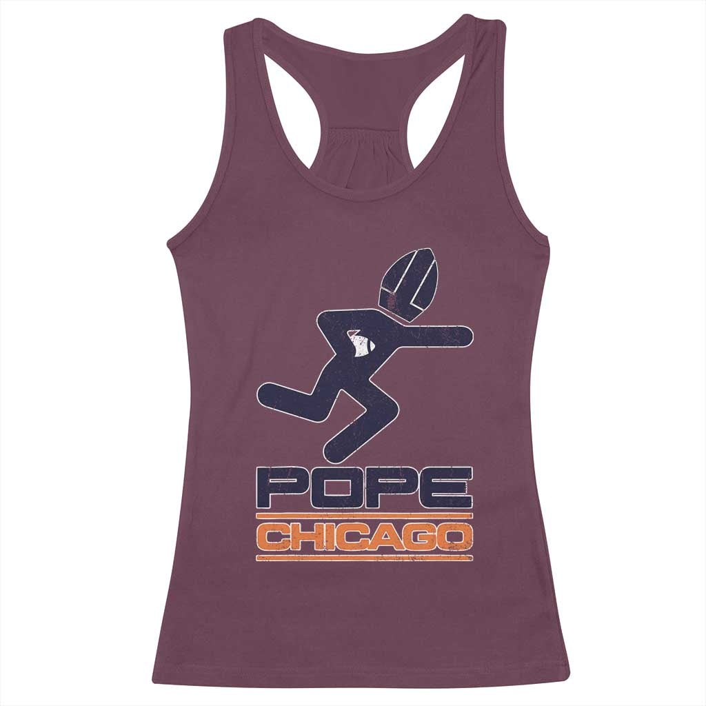 Chicago Pope Leo XIV American Football Racerback Tank Top - Wonder Print Shop
