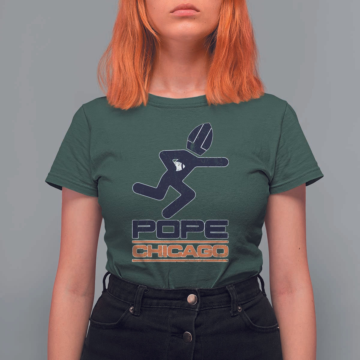 Chicago Pope Leo XIV American Football T Shirt For Women - Wonder Print Shop