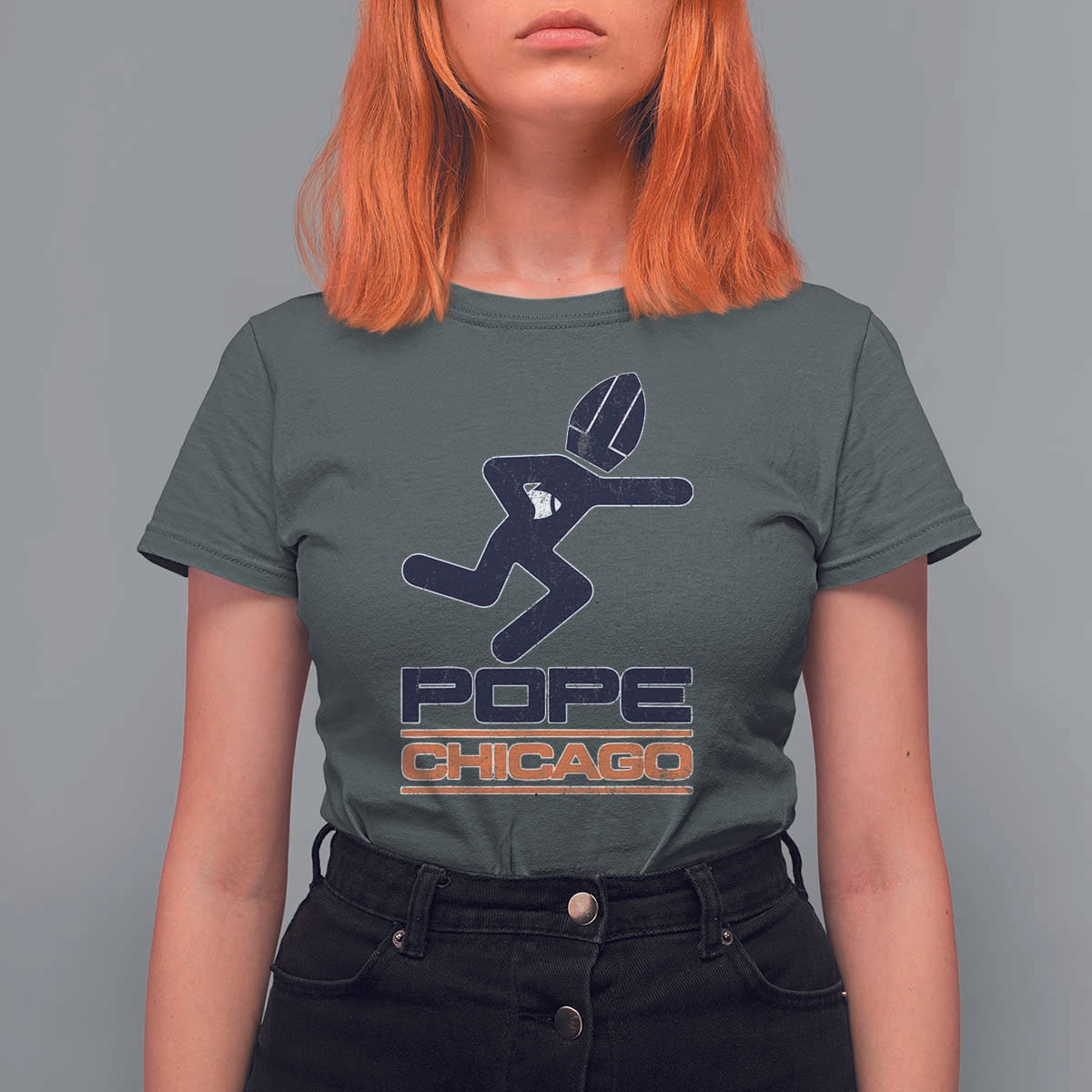 Chicago Pope Leo XIV American Football T Shirt For Women - Wonder Print Shop