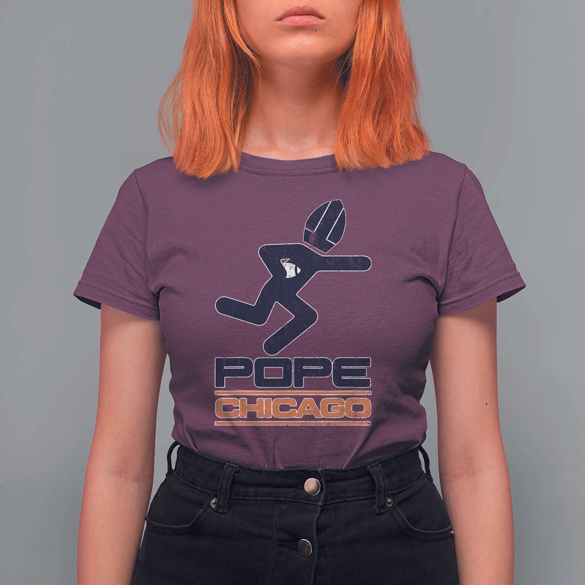 Chicago Pope Leo XIV American Football T Shirt For Women - Wonder Print Shop