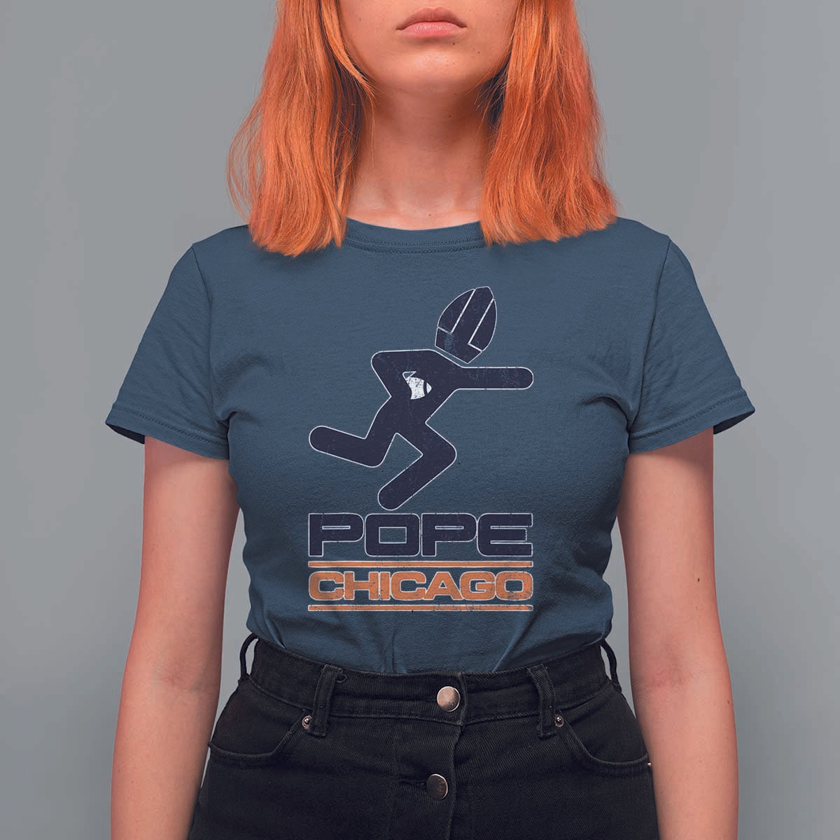 Chicago Pope Leo XIV American Football T Shirt For Women - Wonder Print Shop