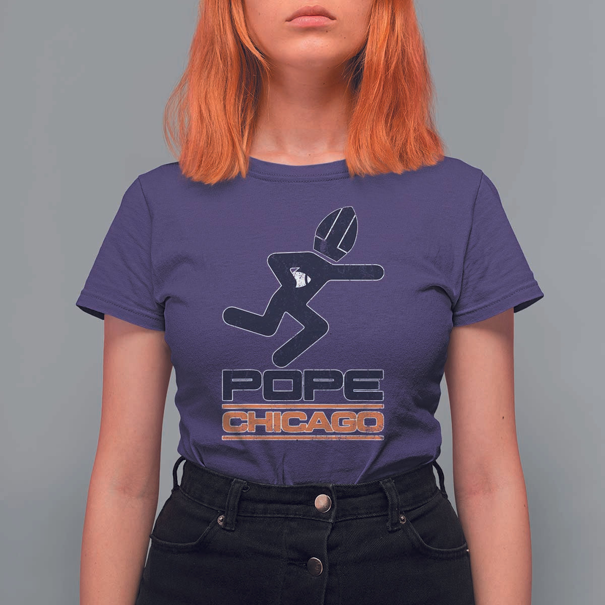 Chicago Pope Leo XIV American Football T Shirt For Women - Wonder Print Shop