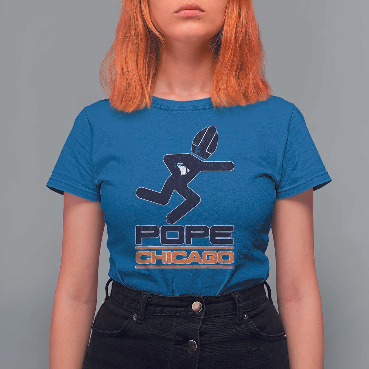Chicago Pope Leo XIV American Football T Shirt For Women - Wonder Print Shop