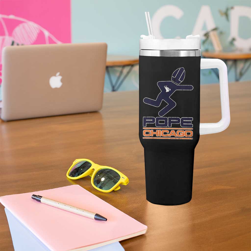 Chicago Pope Leo XIV American Football Tumbler With Handle - Wonder Print Shop