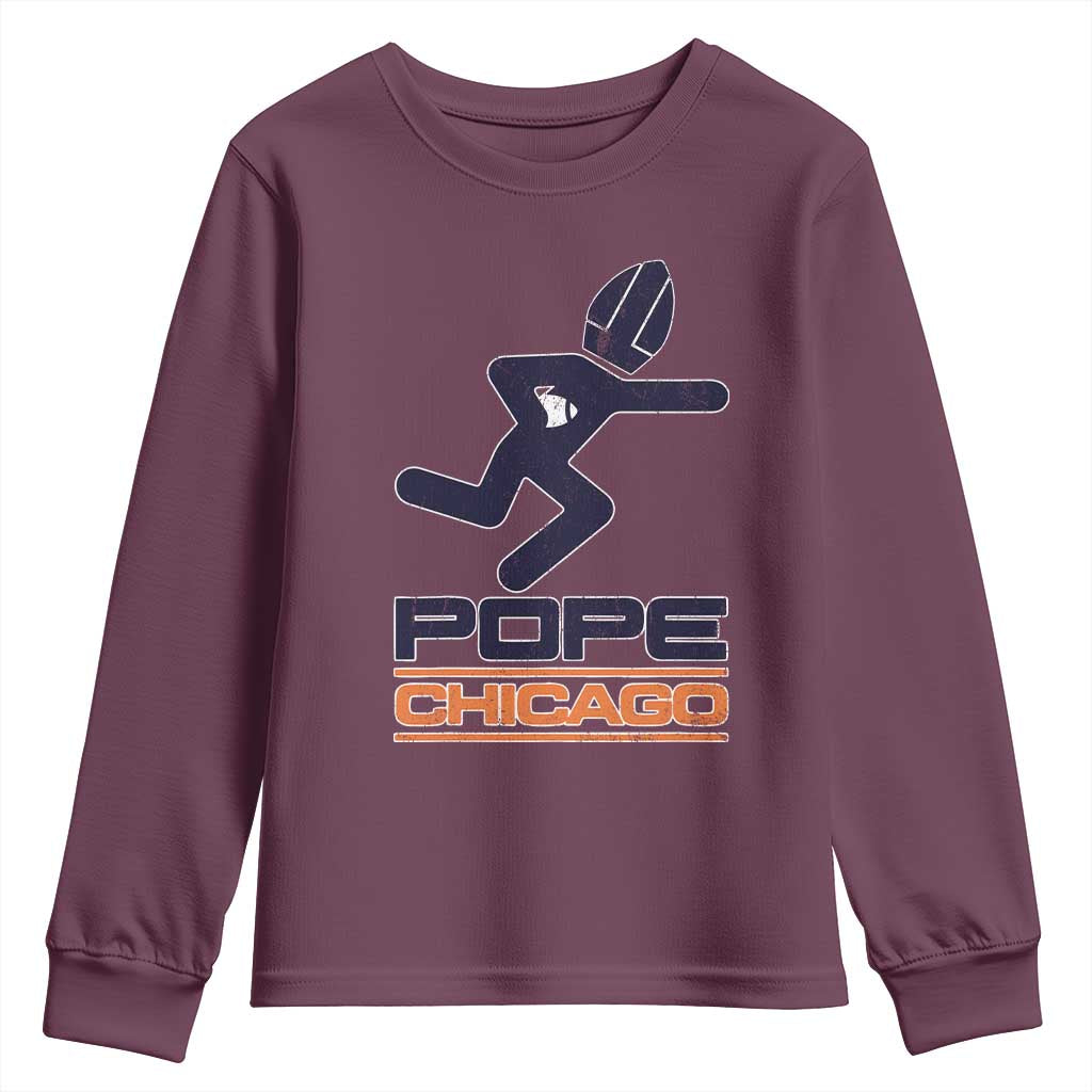 Chicago Pope Leo XIV American Football Youth Sweatshirt - Wonder Print Shop