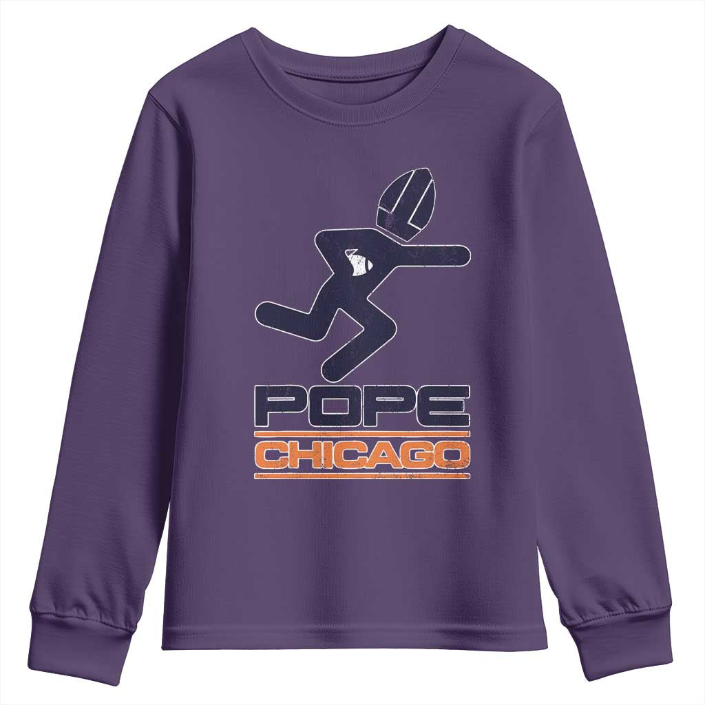 Chicago Pope Leo XIV American Football Youth Sweatshirt - Wonder Print Shop