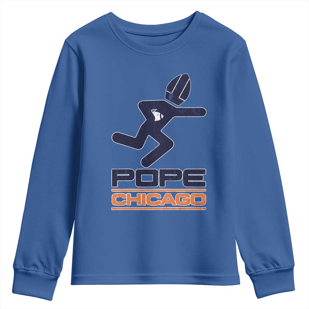 Chicago Pope Leo XIV American Football Youth Sweatshirt - Wonder Print Shop