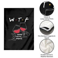Funny Thanksgiving Friendsgiving Garden Flag WTF Wine Tasting Friends - Wonder Print Shop