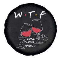 Funny Thanksgiving Friendsgiving Spare Tire Cover WTF Wine Tasting Friends - Wonder Print Shop