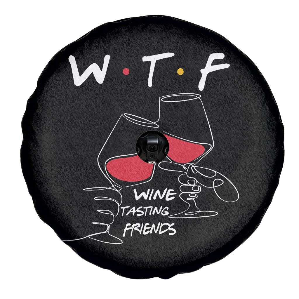 Funny Thanksgiving Friendsgiving Spare Tire Cover WTF Wine Tasting Friends - Wonder Print Shop