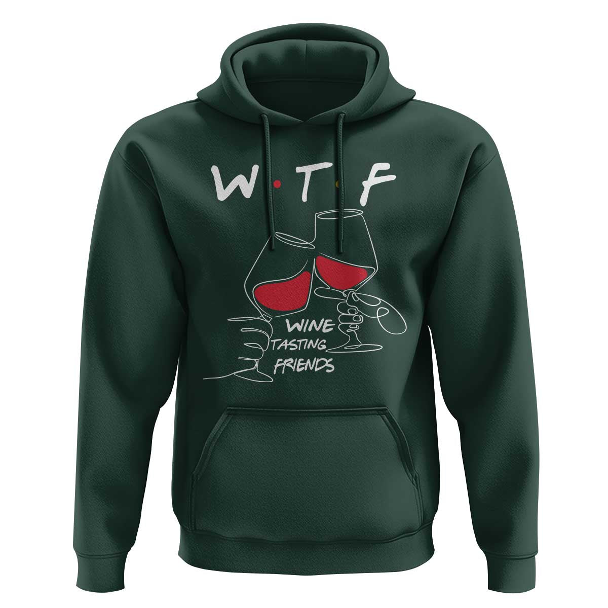 Funny Thanksgiving Friendsgiving Hoodie WTF Wine Tasting Friends - Wonder Print Shop