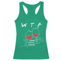 Funny Thanksgiving Friendsgiving Racerback Tank Top WTF Wine Tasting Friends - Wonder Print Shop