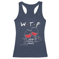 Funny Thanksgiving Friendsgiving Racerback Tank Top WTF Wine Tasting Friends - Wonder Print Shop