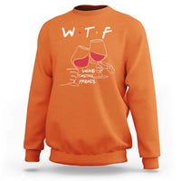 Funny Thanksgiving Friendsgiving Sweatshirt WTF Wine Tasting Friends - Wonder Print Shop