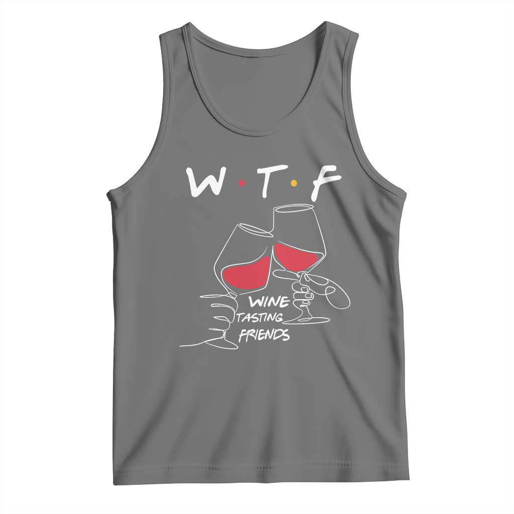 Funny Thanksgiving Friendsgiving Tank Top WTF Wine Tasting Friends - Wonder Print Shop