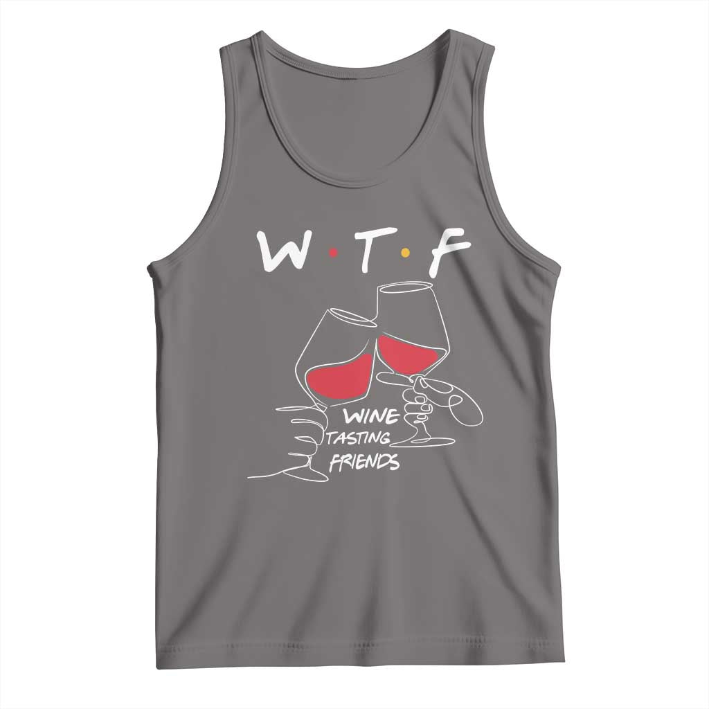 Funny Thanksgiving Friendsgiving Tank Top WTF Wine Tasting Friends - Wonder Print Shop