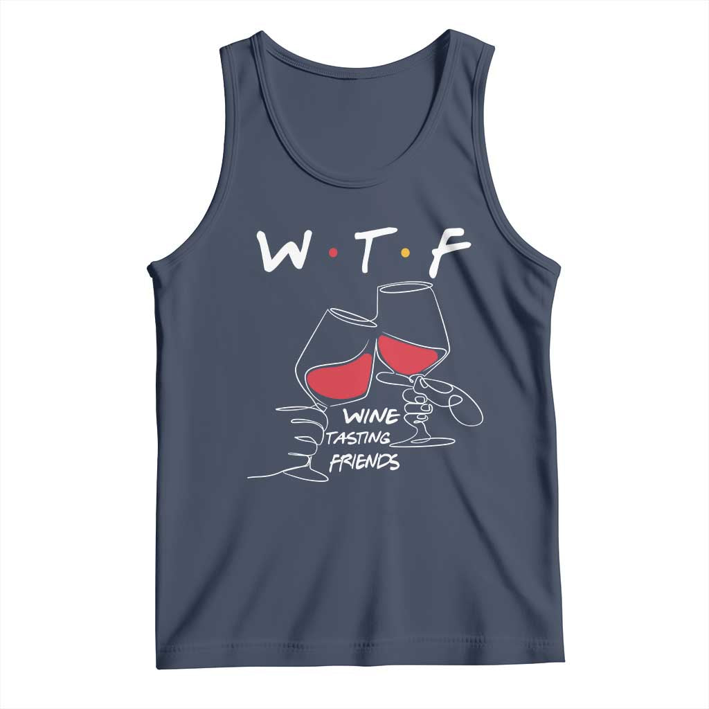 Funny Thanksgiving Friendsgiving Tank Top WTF Wine Tasting Friends - Wonder Print Shop