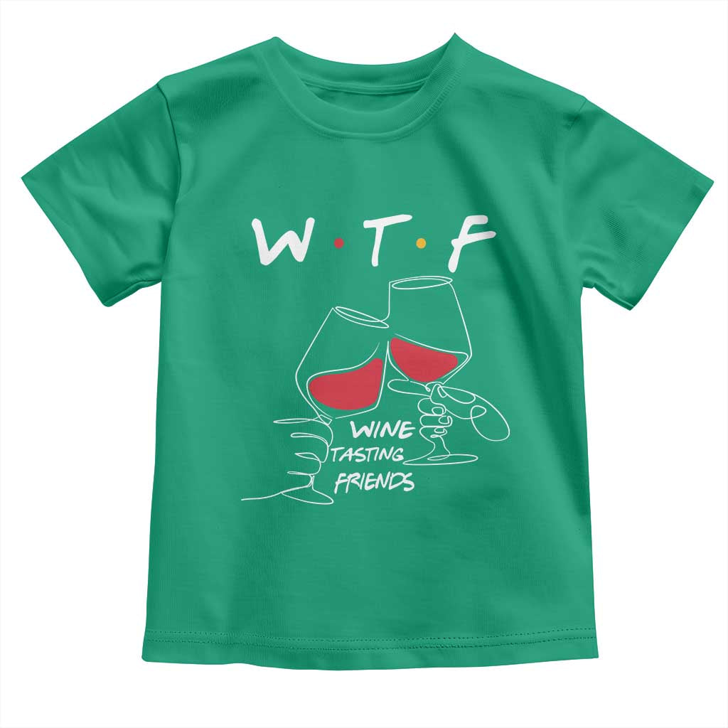 Funny Thanksgiving Friendsgiving Toddler T Shirt WTF Wine Tasting Friends - Wonder Print Shop
