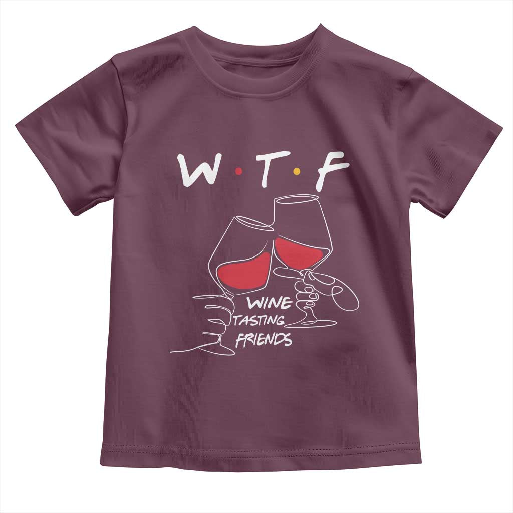 Funny Thanksgiving Friendsgiving Toddler T Shirt WTF Wine Tasting Friends - Wonder Print Shop