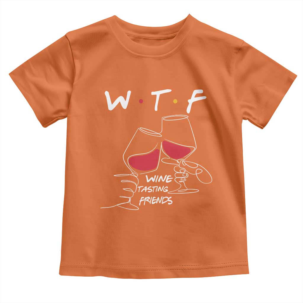 Funny Thanksgiving Friendsgiving Toddler T Shirt WTF Wine Tasting Friends - Wonder Print Shop