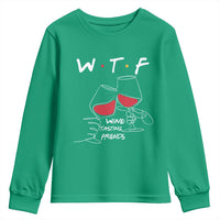 Funny Thanksgiving Friendsgiving Youth Sweatshirt WTF Wine Tasting Friends - Wonder Print Shop
