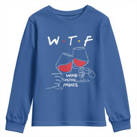 Funny Thanksgiving Friendsgiving Youth Sweatshirt WTF Wine Tasting Friends - Wonder Print Shop