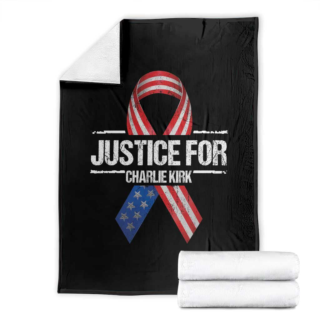 Justice For Charlie Kirk Throw Blanket Patriotic Tribute Human Rights Activist - Wonder Print Shop