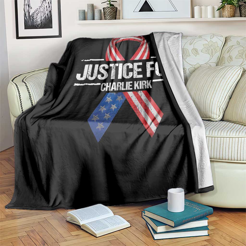 Justice For Charlie Kirk Throw Blanket Patriotic Tribute Human Rights Activist - Wonder Print Shop