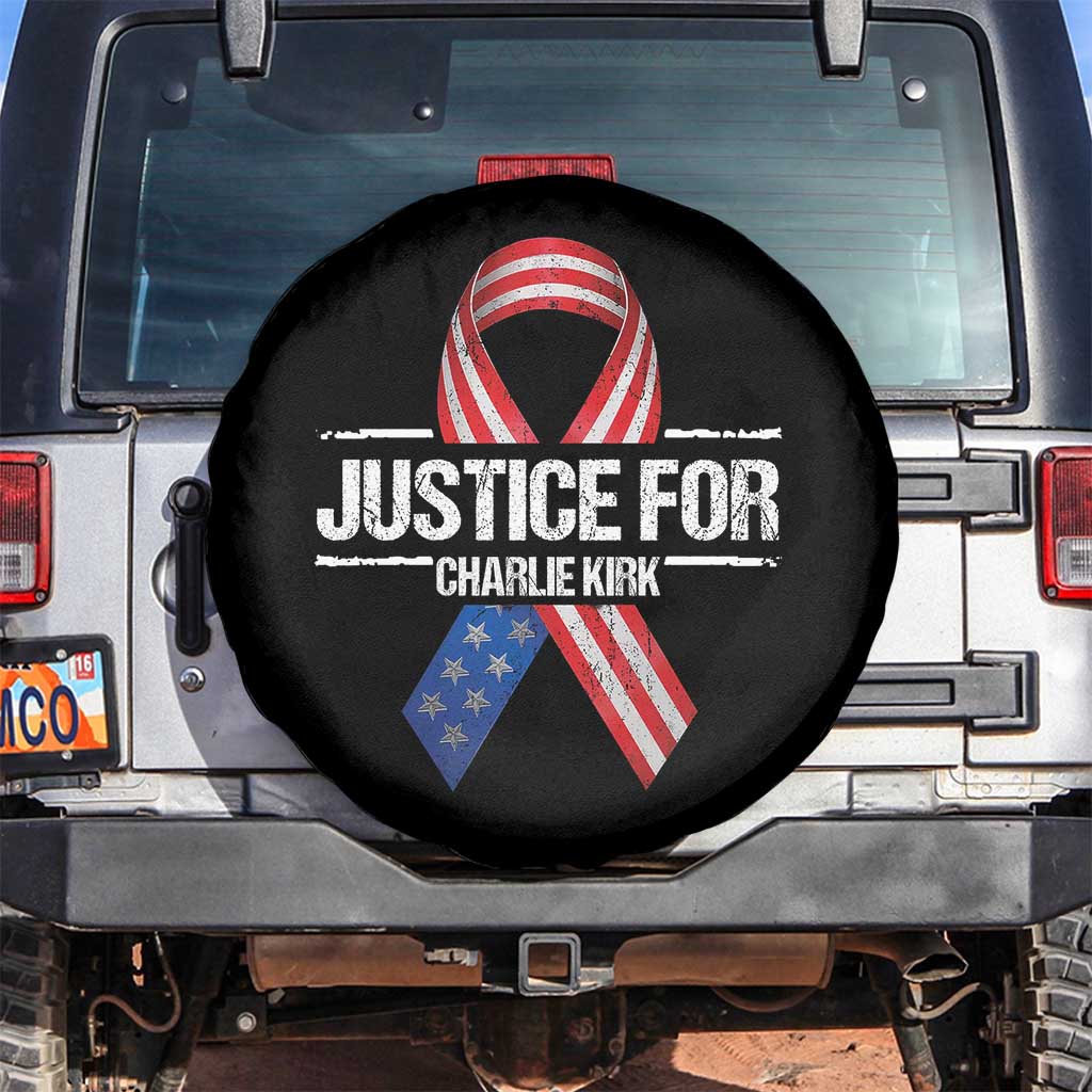 Justice For Charlie Kirk Spare Tire Cover Patriotic Tribute Human Rights Activist - Wonder Print Shop
