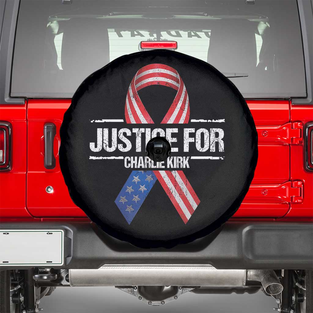 Justice For Charlie Kirk Spare Tire Cover Patriotic Tribute Human Rights Activist - Wonder Print Shop