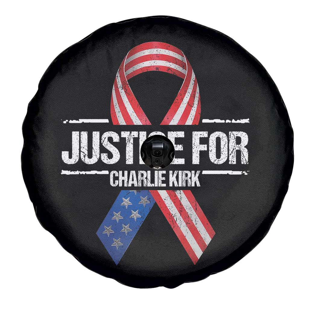 Justice For Charlie Kirk Spare Tire Cover Patriotic Tribute Human Rights Activist - Wonder Print Shop