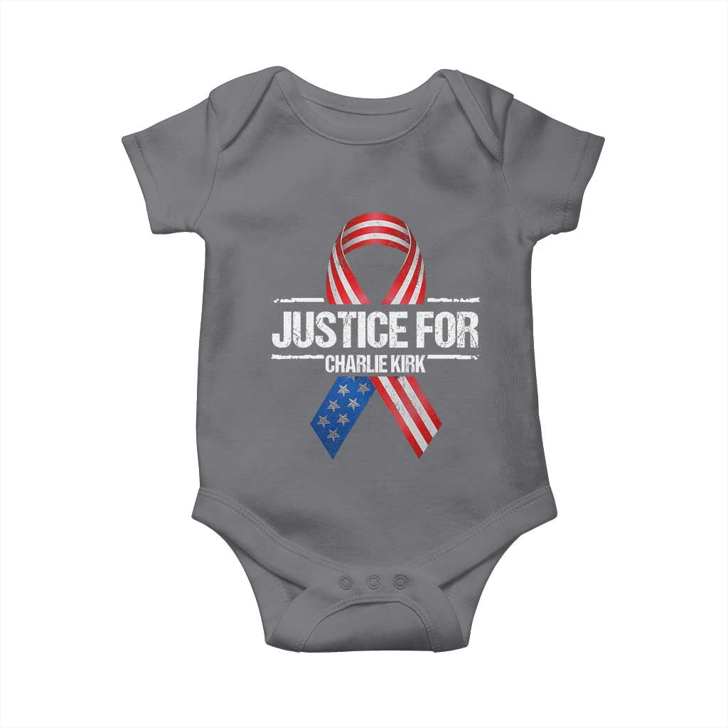 Justice For Charlie Kirk Baby Onesie Patriotic Tribute Human Rights Activist - Wonder Print Shop