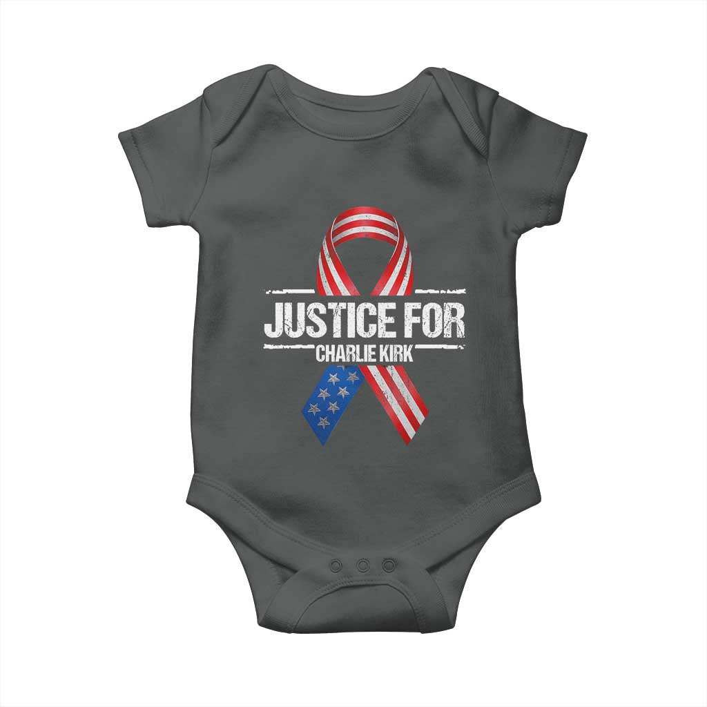 Justice For Charlie Kirk Baby Onesie Patriotic Tribute Human Rights Activist - Wonder Print Shop