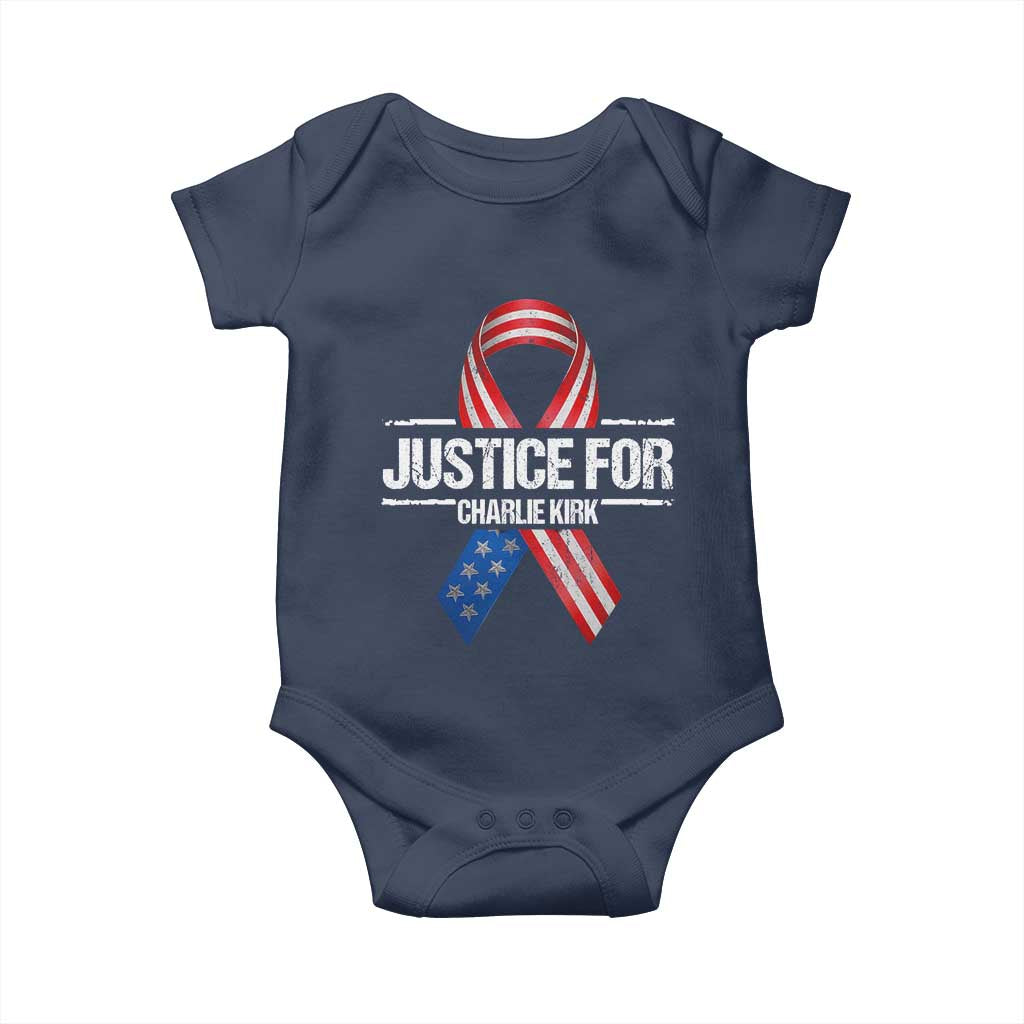 Justice For Charlie Kirk Baby Onesie Patriotic Tribute Human Rights Activist - Wonder Print Shop