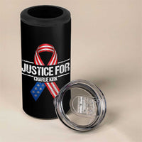 Justice For Charlie Kirk 4 in 1 Can Cooler Tumbler Patriotic Tribute Human Rights Activist - Wonder Print Shop