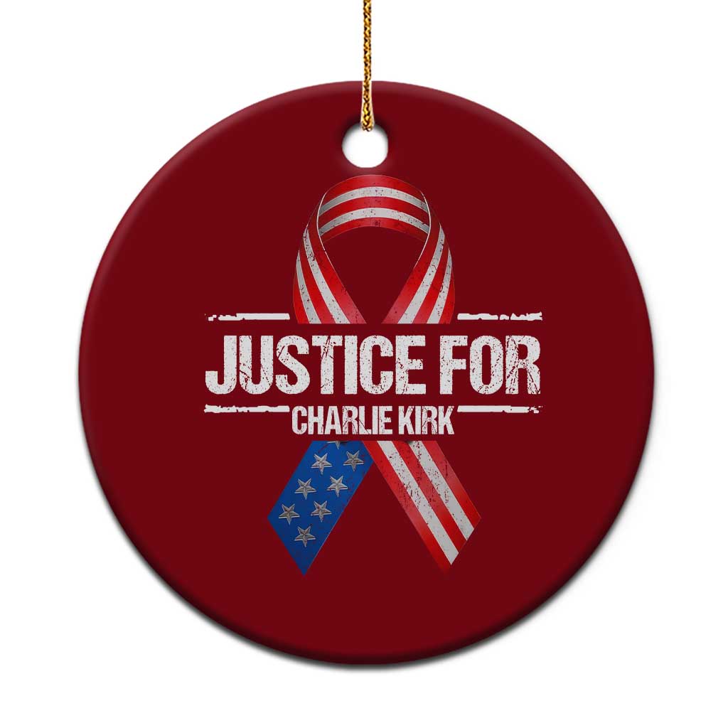 Justice For Charlie Kirk Ceramic Ornament Patriotic Tribute Human Rights Activist - Wonder Print Shop